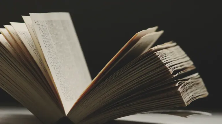 Otwarta książka z wyraźnymi stronami symbolizująca literaturę i prestiż nagrody Nobla.
